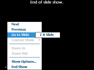 PowerPoint Mobile - Options Menu