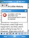 Word Mobile Problems