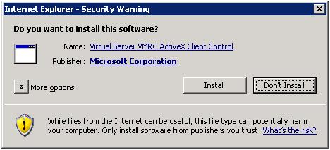 Remote Administration ActiveX Install