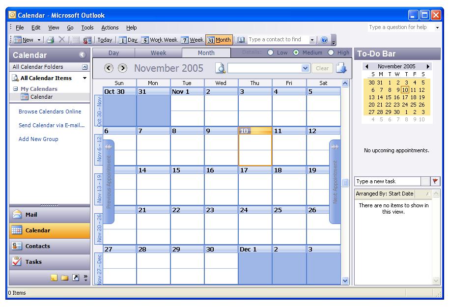 New Outlook Calendar